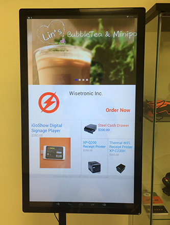 北美最佳智能POS系统 MiniPos收银系统提供店内挂墙式自助点餐机。