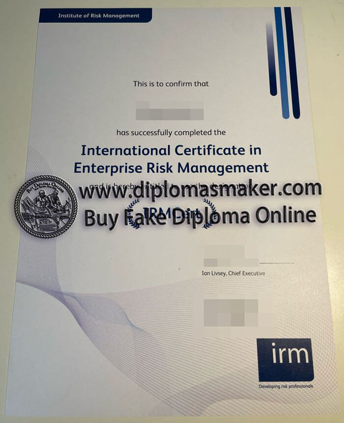 Buy a fake Institute of Risk Management certificate online.