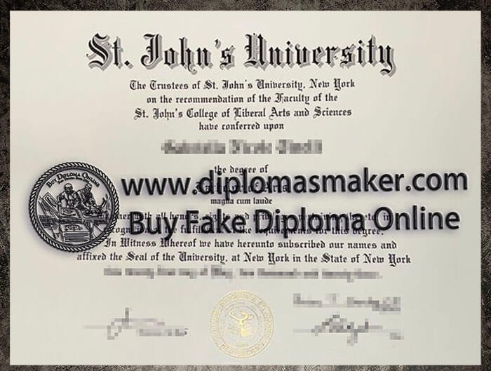 Where to copy a fake St John’s University degree online?
