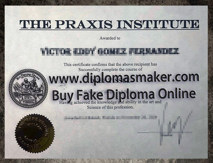 Where to copy a fake The Praxis Institute certificate?
