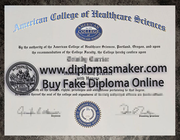 Buy American College of Healthcare Sciences certificate.