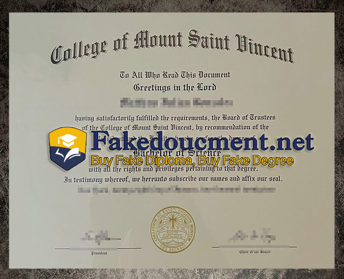 Obtain a fake College of Mount Saint Vincent degree online.