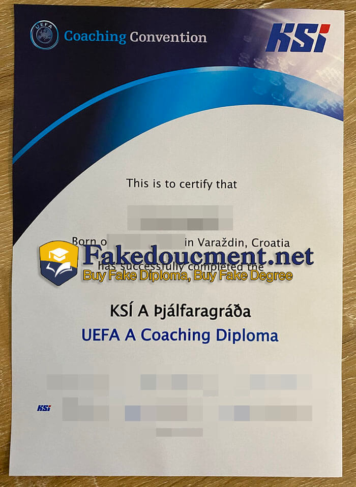 Buy a fake Croatian UEFA A coaching diploma online.