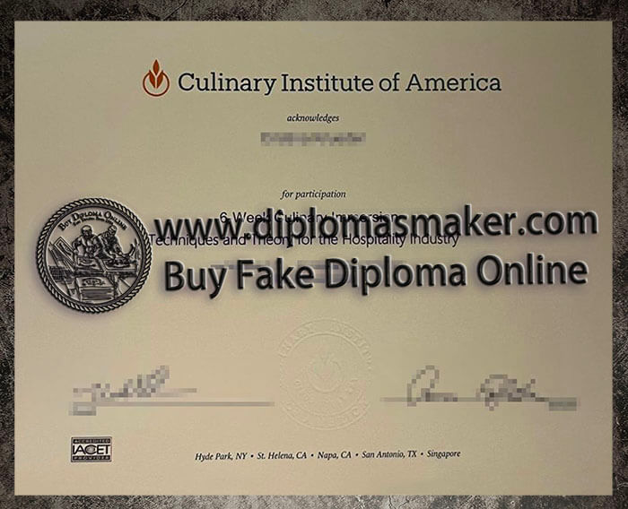 How to make fake Culinary Institute of America certificate