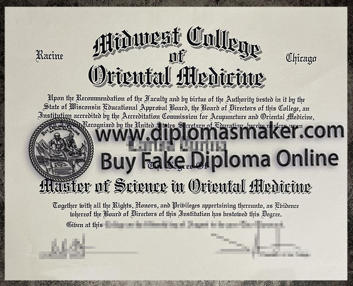 Obtain a fake Midwest College of Oriental Medicine degree.