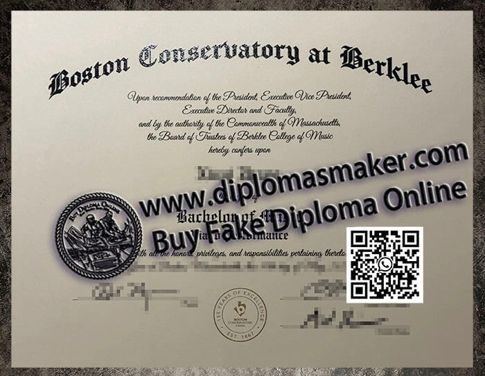 Obtain a fake Boston Conservatory at Berklee degree online.
