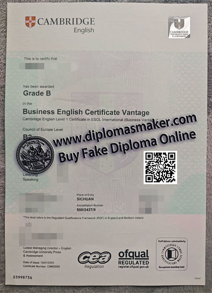 Obtain a fake Cambridge Business English Certificate online.