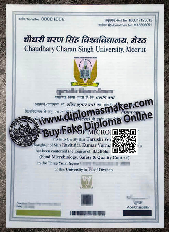 Buy a fake Chaudhary Charan Singh University Meerut degree.